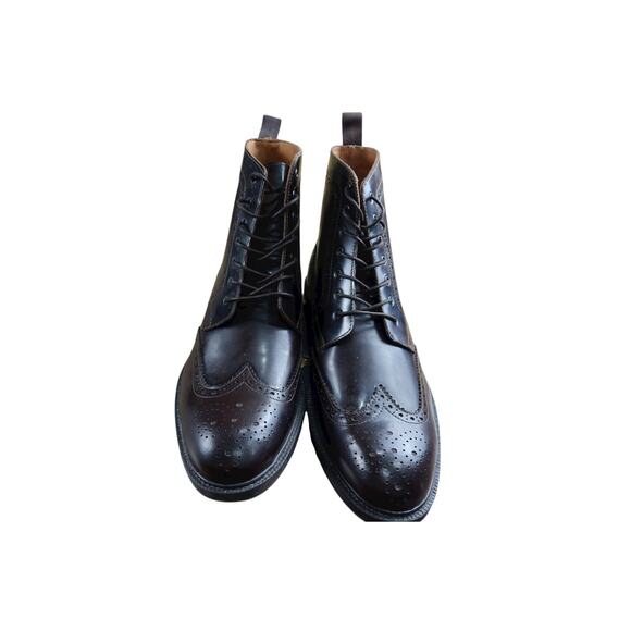 Stafford Brogue Cap Toe Lace- Up Boots Brown Leather Men's 11 - Picture 4 of 9